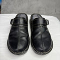 Eastland MAE Black Leather Clog Mules Women's Size 8 M Buckle Strap Comfort