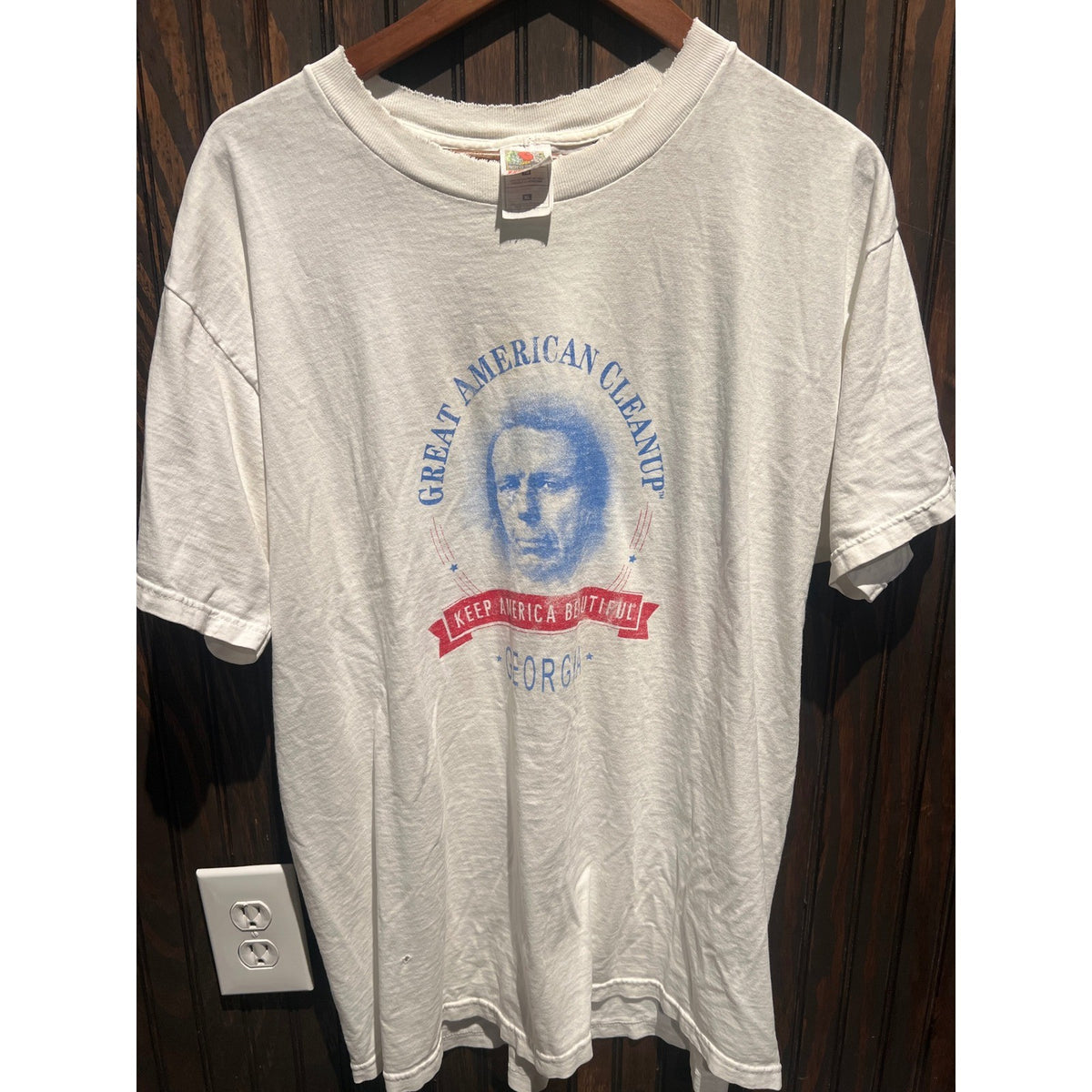 Vintage Fruit of the Loom Great American Cleanup Georgia T-Shirt White m