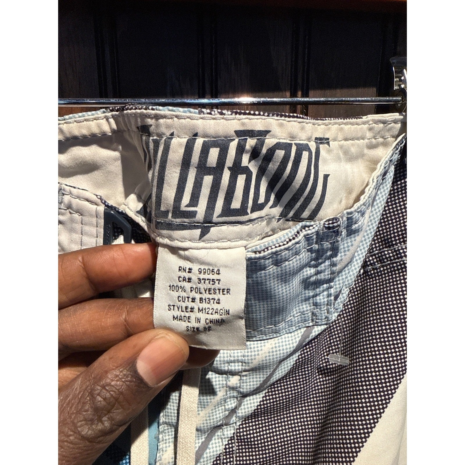 Billabong Mens Blue Plaid Board Shorts Size 32 Cargo Pocket Swim Trunks Surf