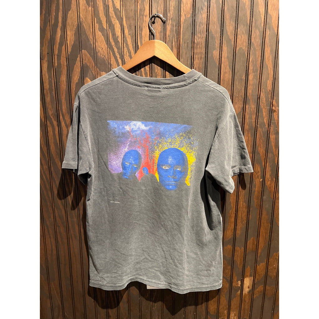 Vintage Blue Man Group Live at Luxor T Shirt Faded Charcoal Gray Mens Medium L