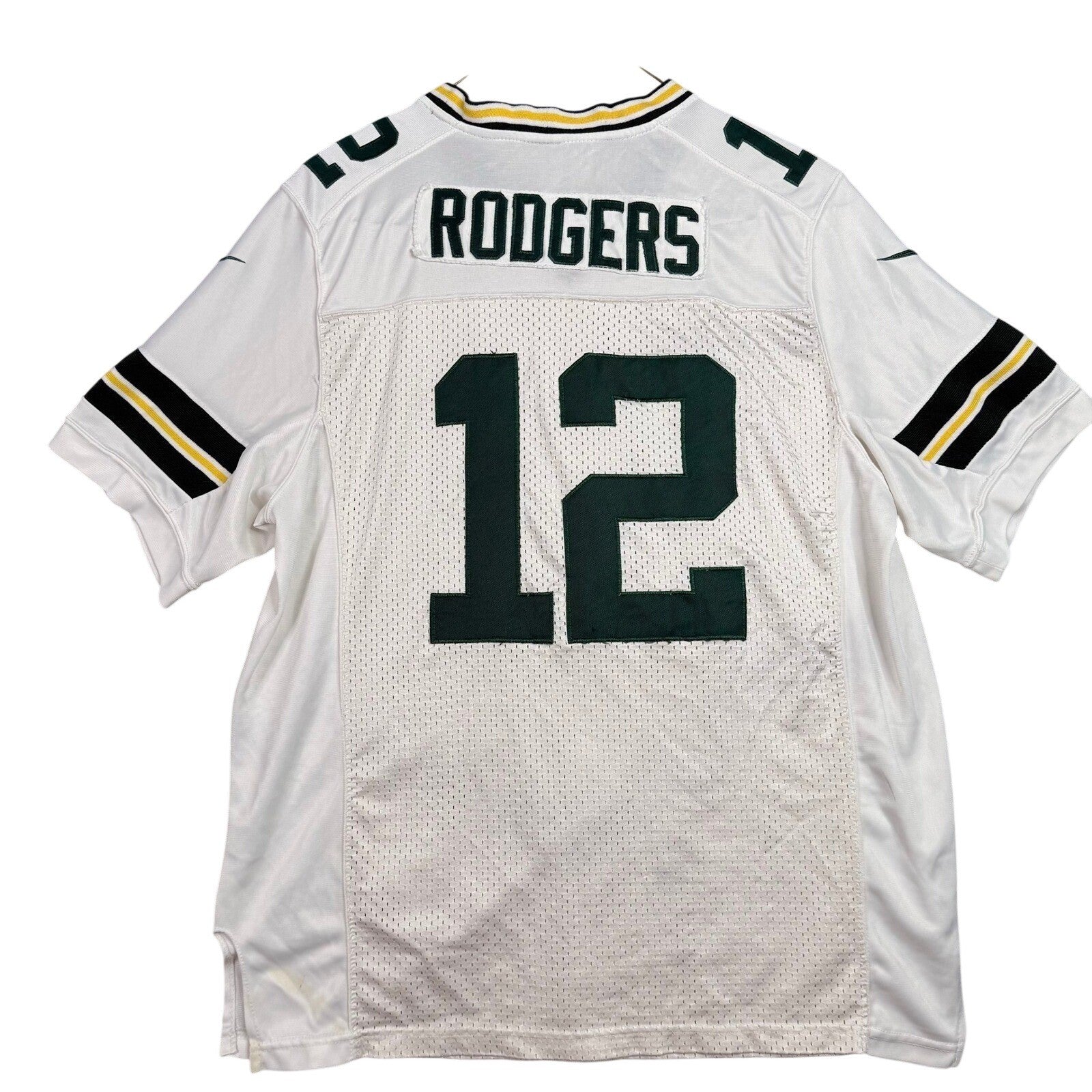 Nike Green Bay Packers Aaron Rodgers 12 NFL Football Jersey Men 44 White