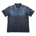 Harley Davidson Mens Button Up Shirt Short Sleeve Blue Black Ombre Logo 2XL