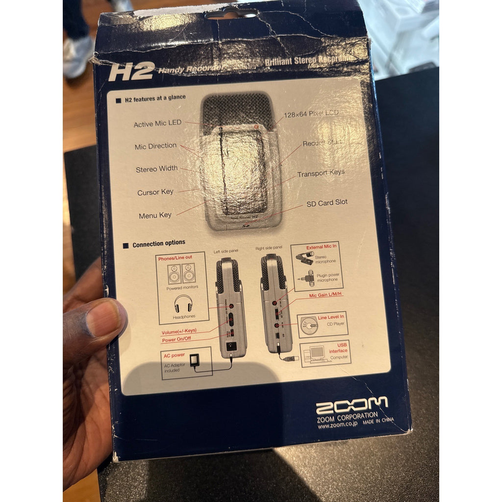 Zoom H2 Handy Recorder Portable Digital Stereo Audio Recorder Silver H2-12000