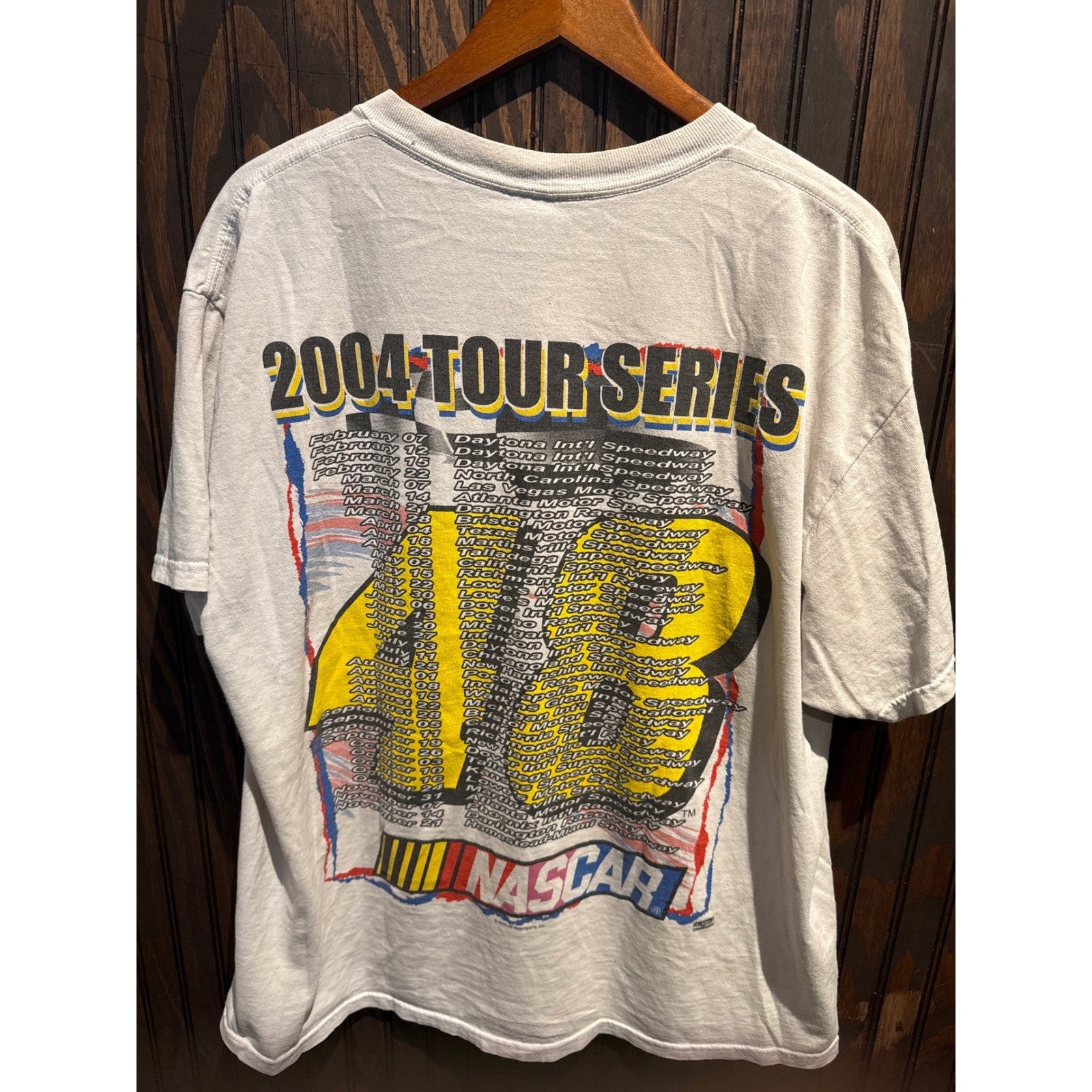 Vintage 2004 Jimmie Johnson NASCAR Tour Series T-Shirt Mens XL Delta Pro Weight