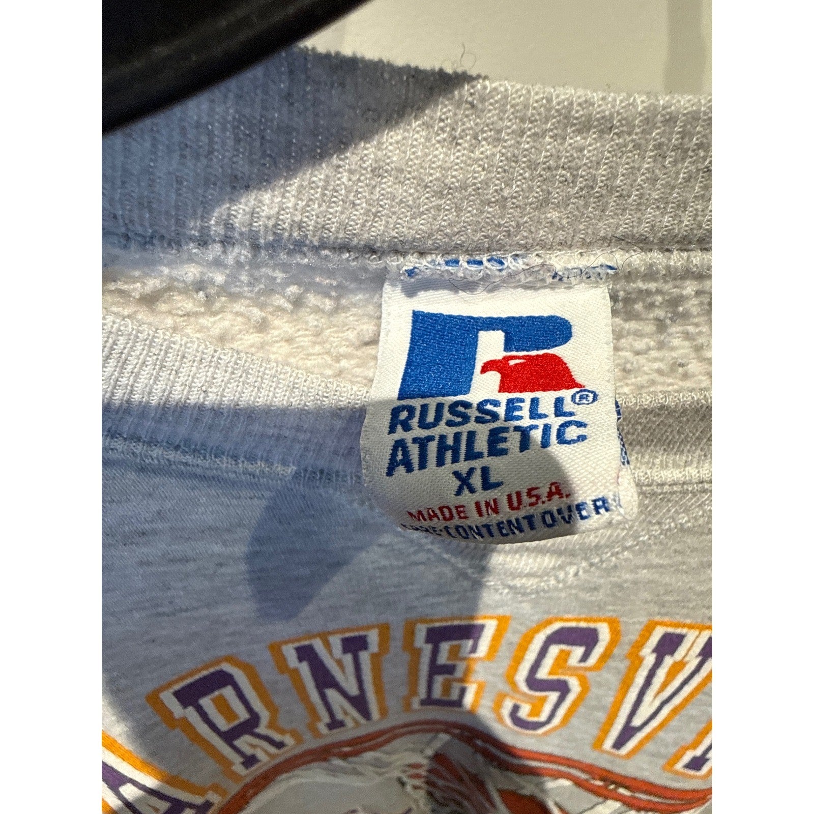 Vintage Russell Athletic Barnesville Basketball Sweatshirt Gray Mens XL 23x27