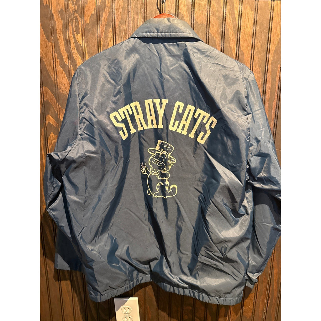 Vintage Deputy Dawg Coaches Jacket Navy Blue Faux Fur Lined