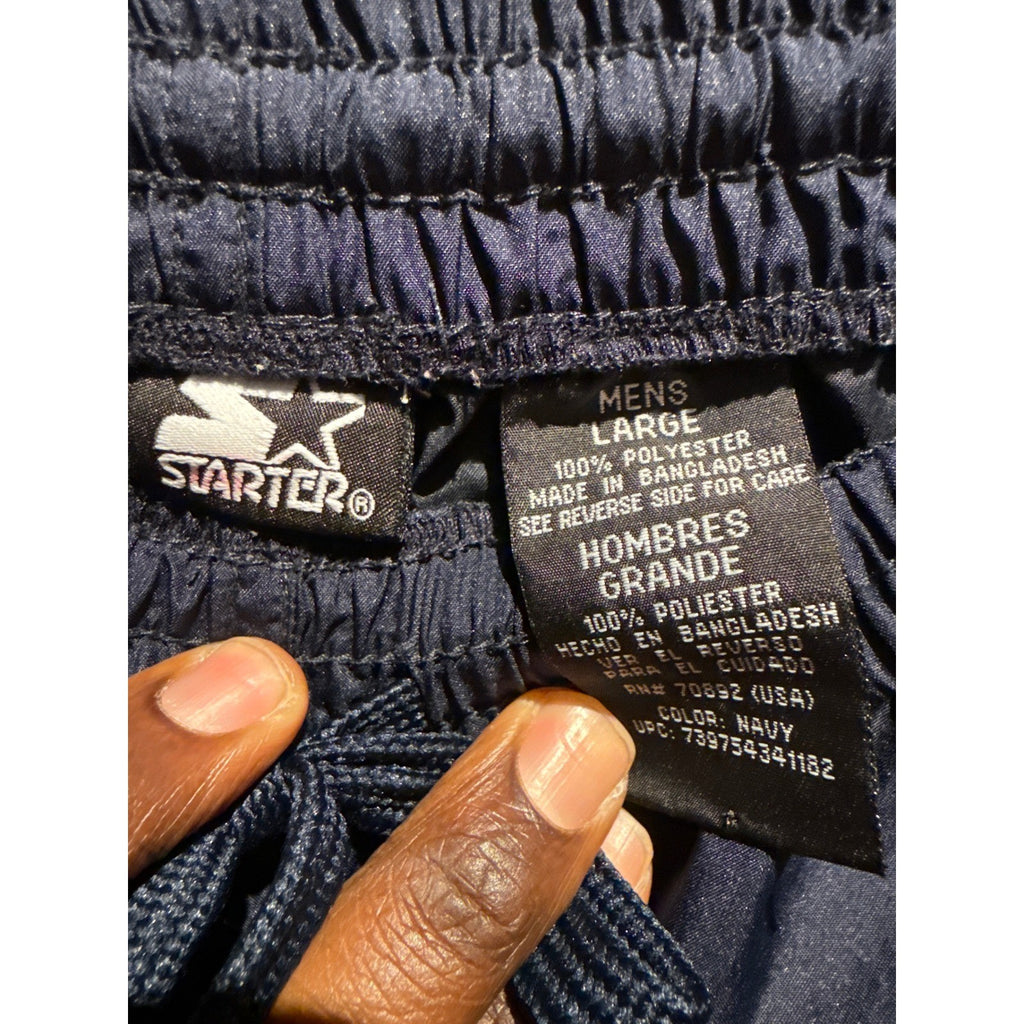 Vintage Starter Navy Blue Windbreaker Track Pants Nylon Reflective 90s Mens XL