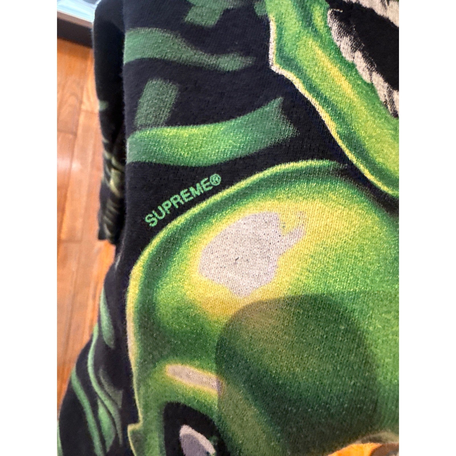 Supreme Skull Pile Hooded Sweatshirt Green Black SS18 Mens Large Hoodie