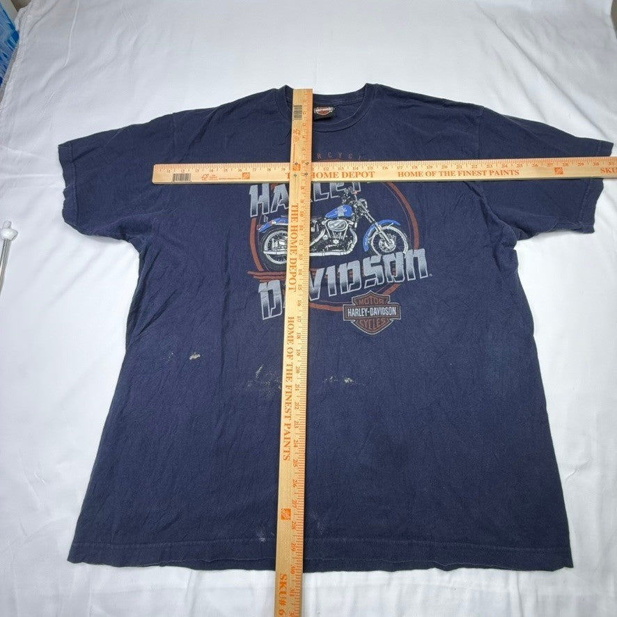Mens Harley Davidson Motorcycles Graphic T Shirt Blue 1903 San Antonio Texas