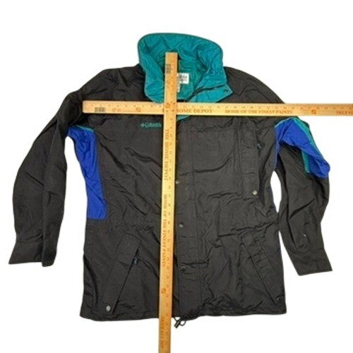 Columbia Sportswear Company Jacket Mens Size M Black Teal Blue Longs Peak
