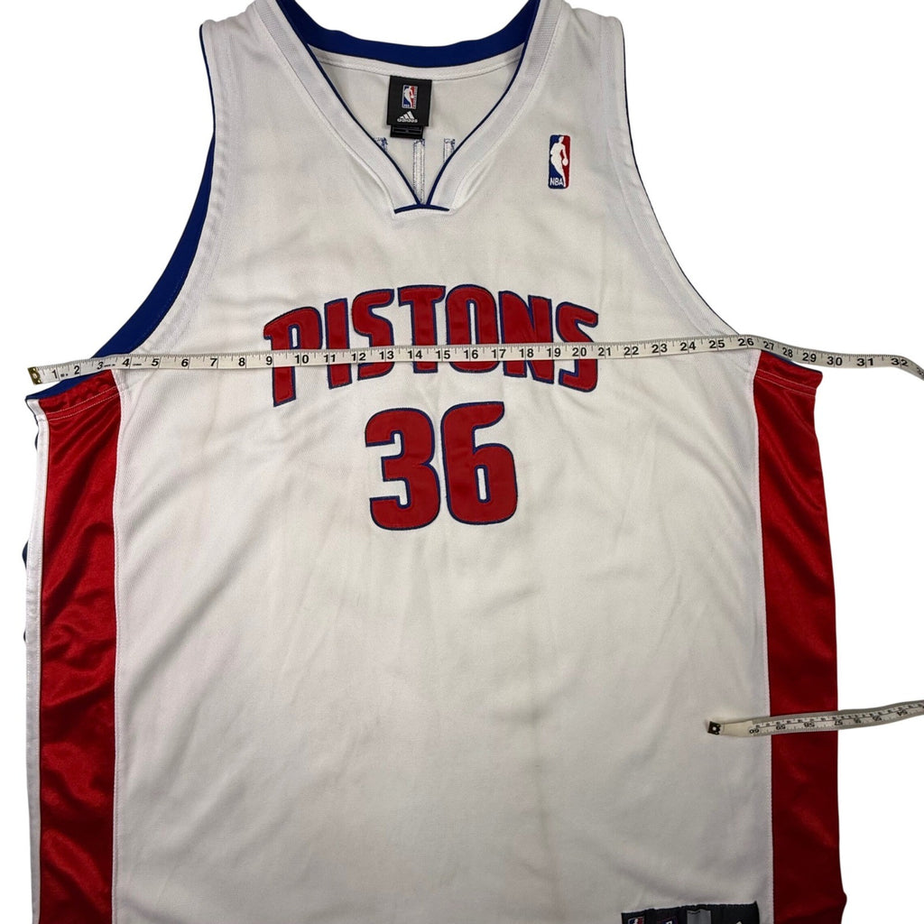 Detroit Pistons Ben Wallace Adidas Basketball Jersey Size 56 White Red Blue
