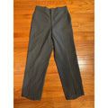 Vintage Mens Dark Green Wool Blend Dress Trousers Military Style Straight Leg