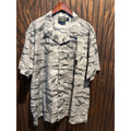 Harley-Davidson Mens Grey Tiger Stripe Camo Short Sleeve Button Up Camp Shirt XL