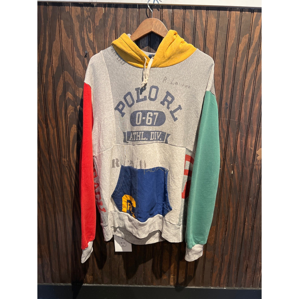 Polo Ralph Lauren Colorblock Graphic Hoodie Mens XL Gray Red Green 0-67 Athl Div
