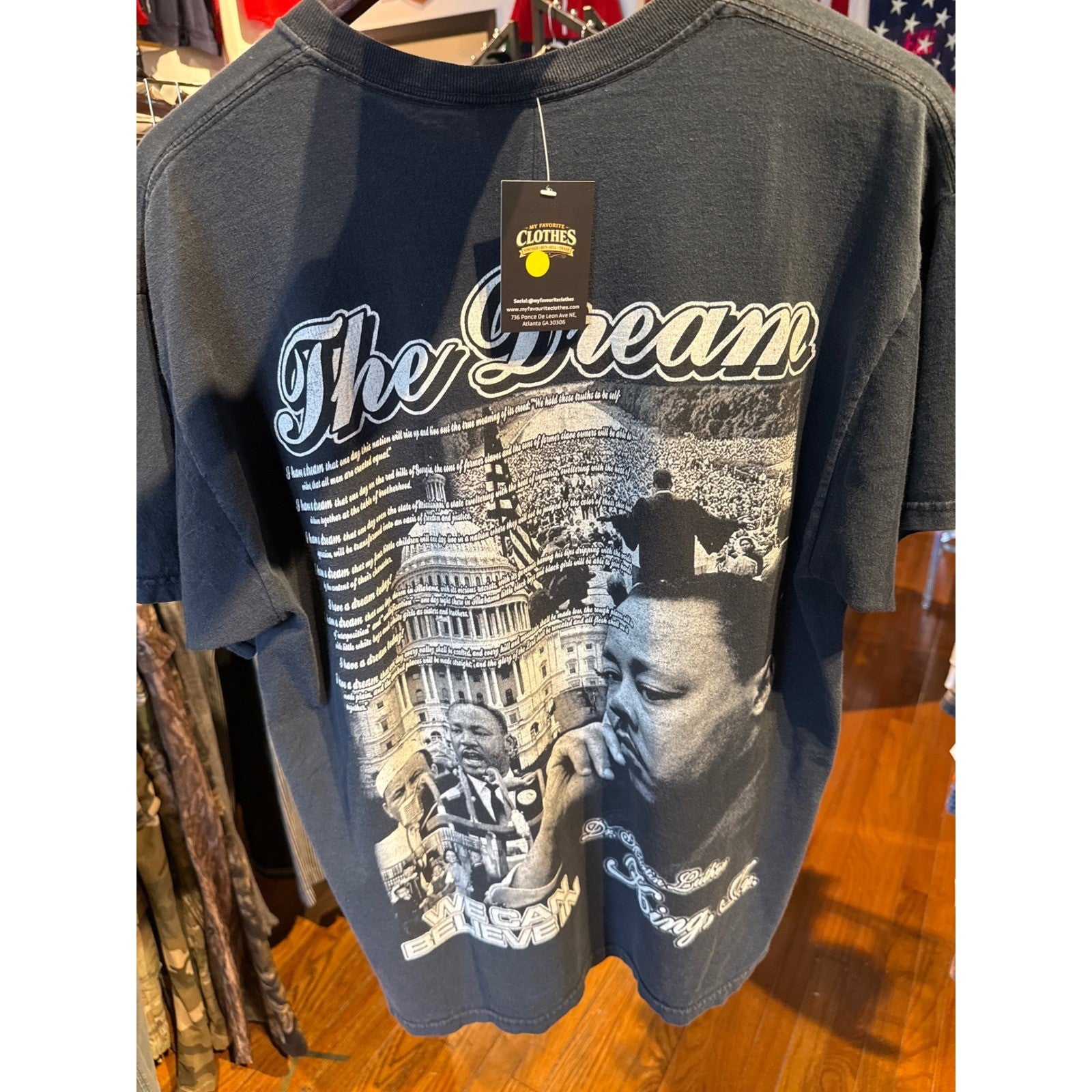 Vintage Fruit of the Loom MLK I Have a Dream T-Shirt Black XL  Martin Luther