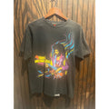 Jimi Hendrix Graphic Tee Mens Black Neon Psychedelic Rock Band T-Shirt Medium
