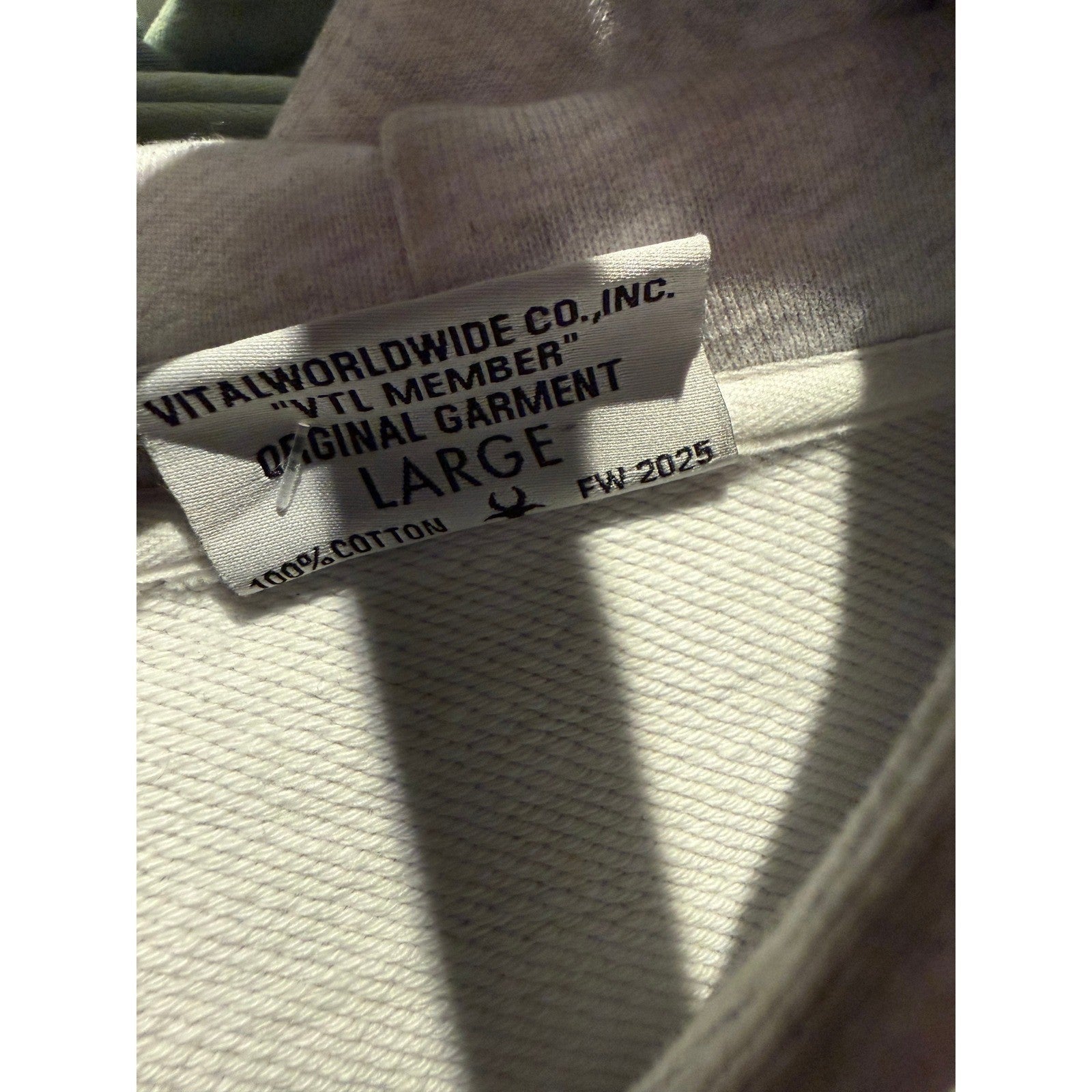 Vital Worldwide Co Rhinestone Distressed Zip Hoodie Grey FW2025 Mens Large