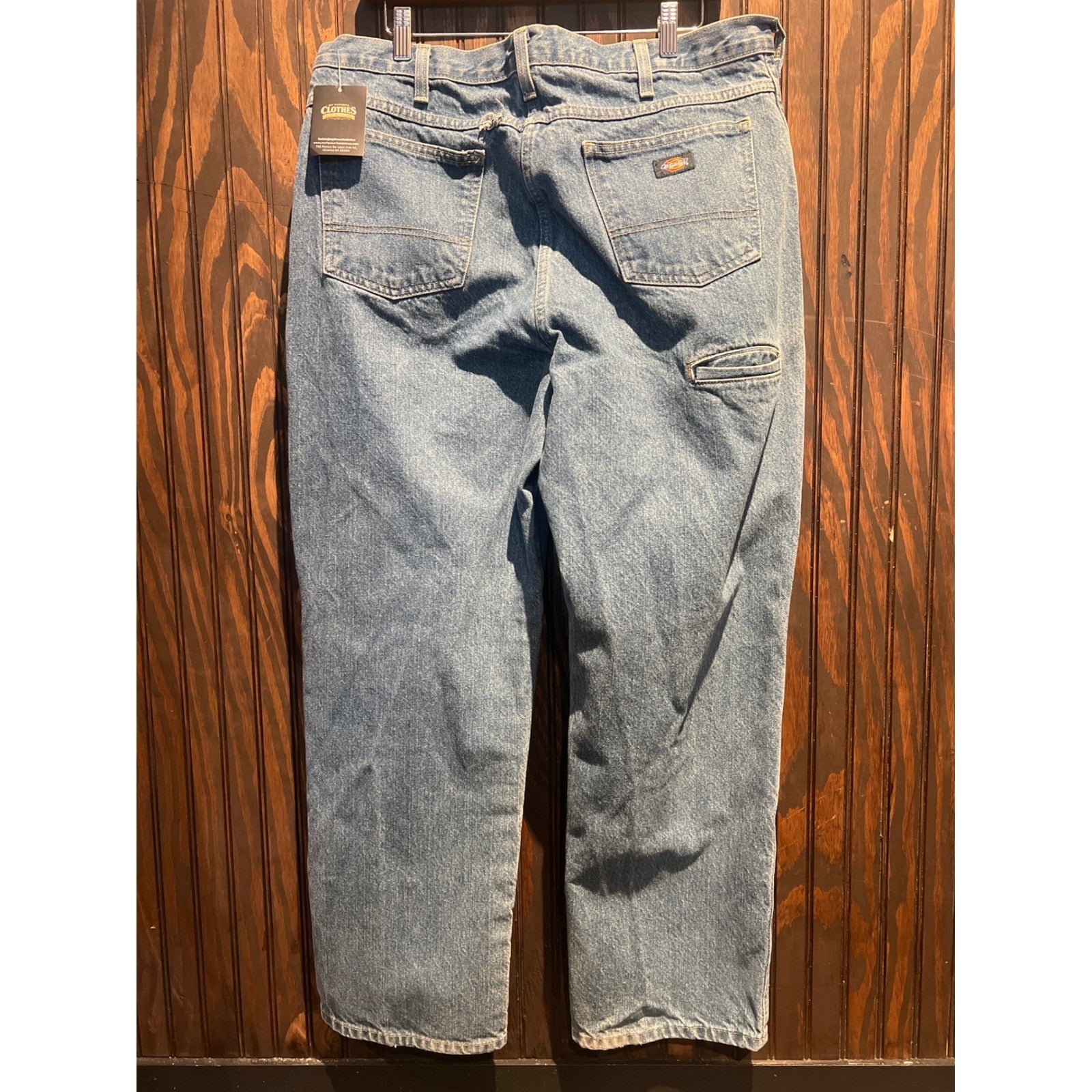 Vintage Wrangler Rugged Wear Double Knee Work Jeans Light Wash 36x28 USA Made
