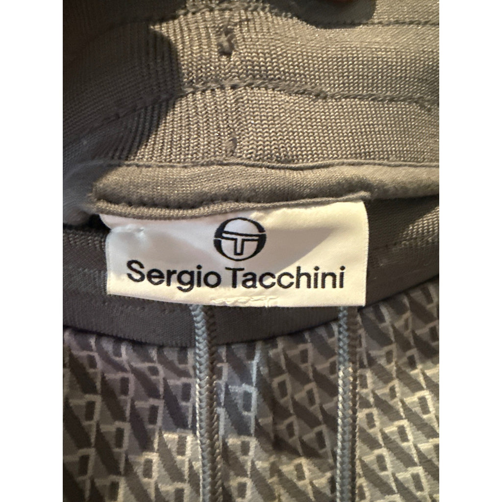 Sergio Tacchini Mens Grey Monogram Geometric Print Drawstring Athletic Shorts L