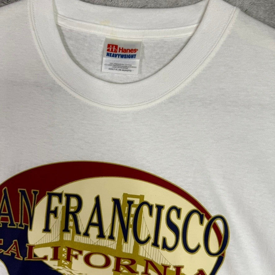 Hanes San Francisco California T Shirt Mens XL White Golden Gate Bridge