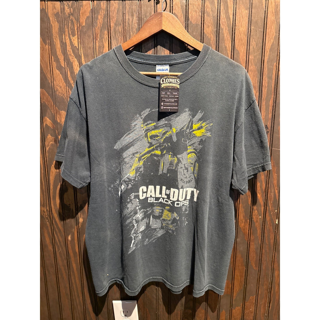 Gildan Call of Duty Black Ops Graphic T-Shirt Mens XL Faded Black Gaming Tee