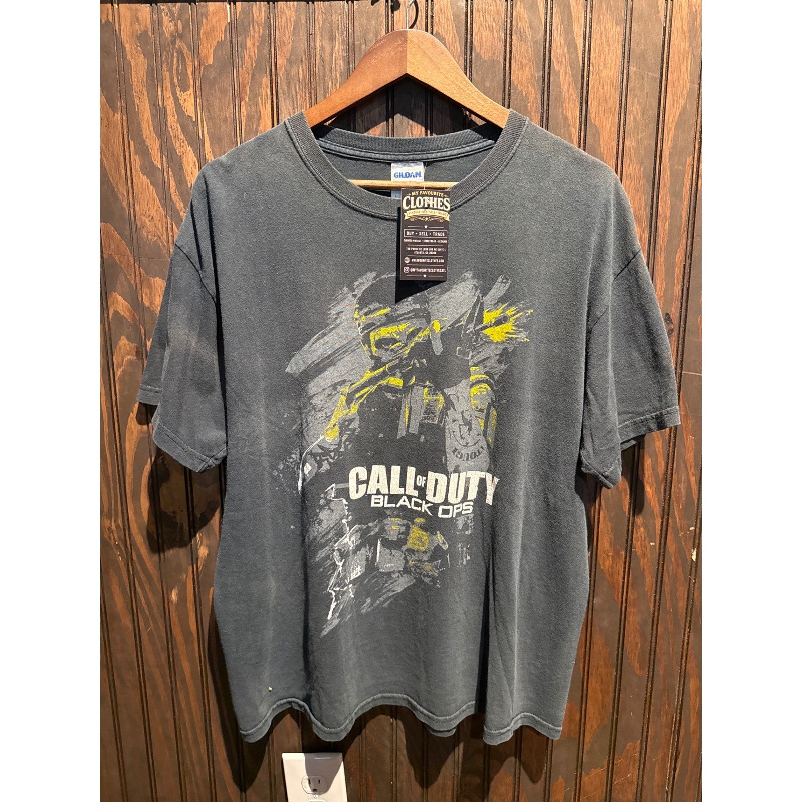 Gildan Call of Duty Black Ops Graphic T-Shirt Mens XL Faded Black Gaming Tee