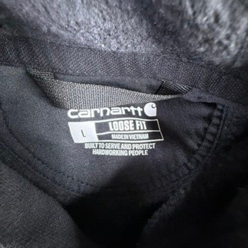 Carhartt Mens Loose Fit Pullover Hoodie Charcoal Gray Size L Heavyweight Logo