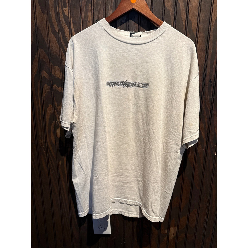 Vintage Dragon Ball Z Goku Graphic T-Shirt Cream Off White Anime 90s Mens XL