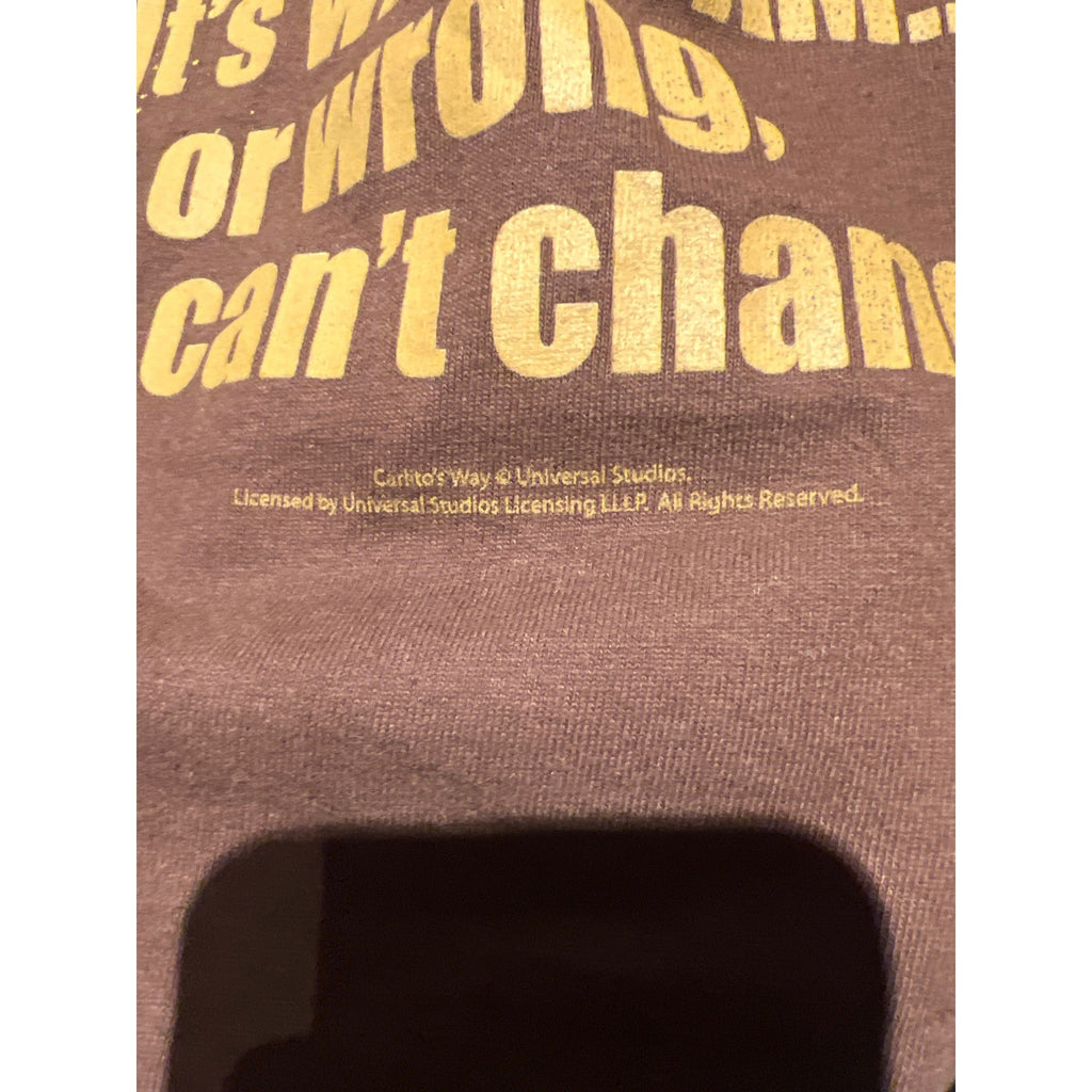 Vintage Al Pacino Carlito's Way Movie Graphic T-Shirt Brown XL 24x32