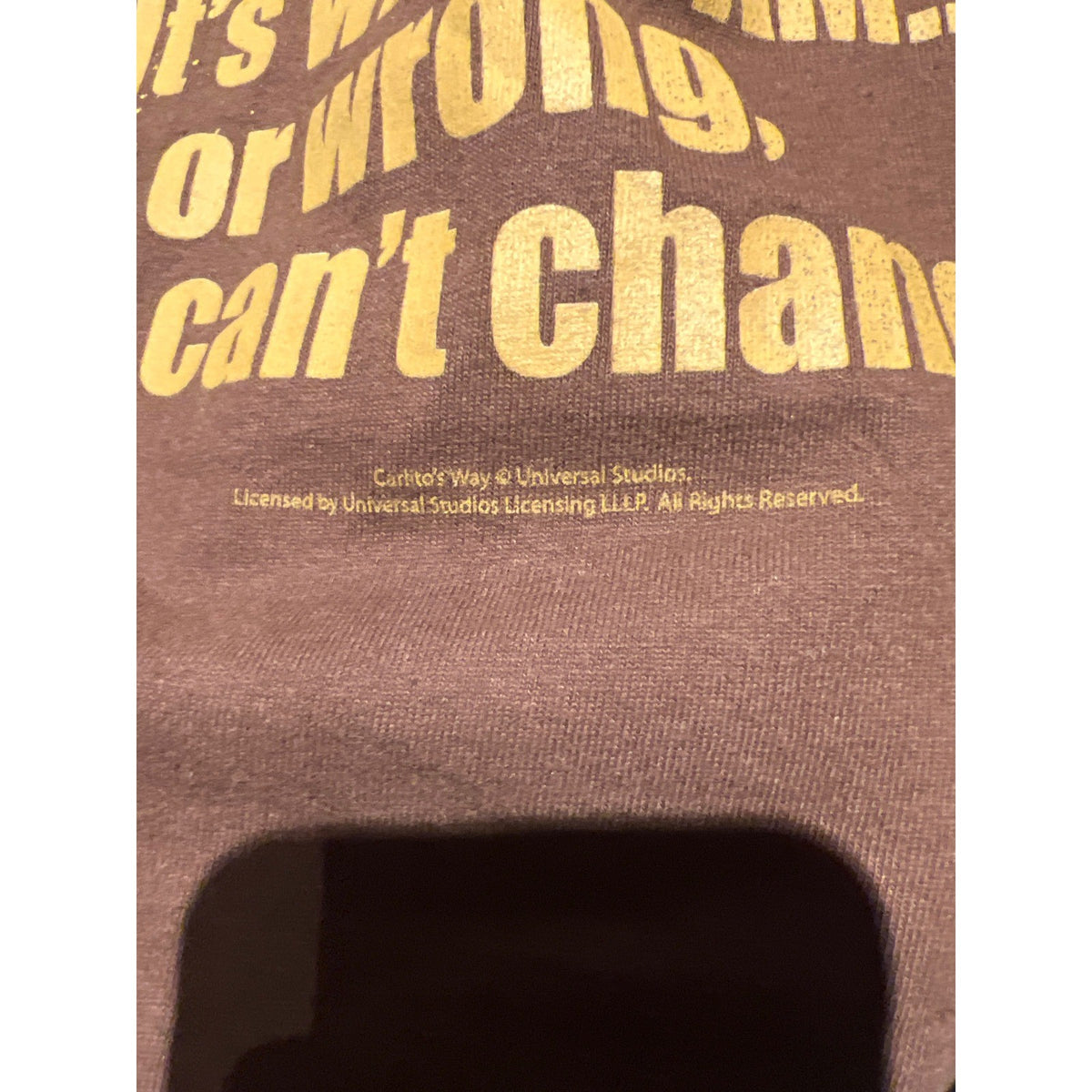 Vintage Al Pacino Carlito's Way Movie Graphic T-Shirt Brown XL 24x32