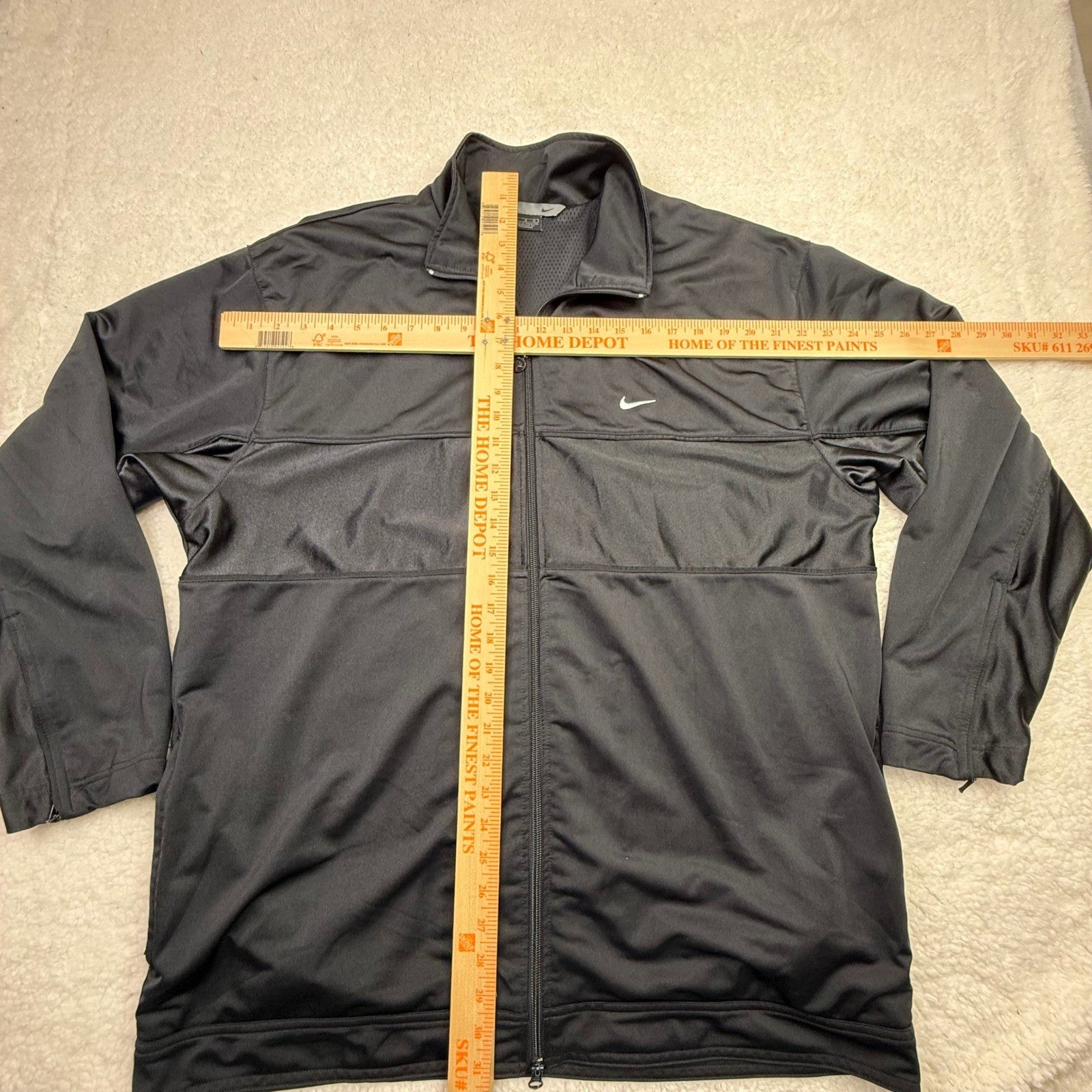 Nike Men's Black Track Jacket Full Zip Athletic Sportswear Size Large