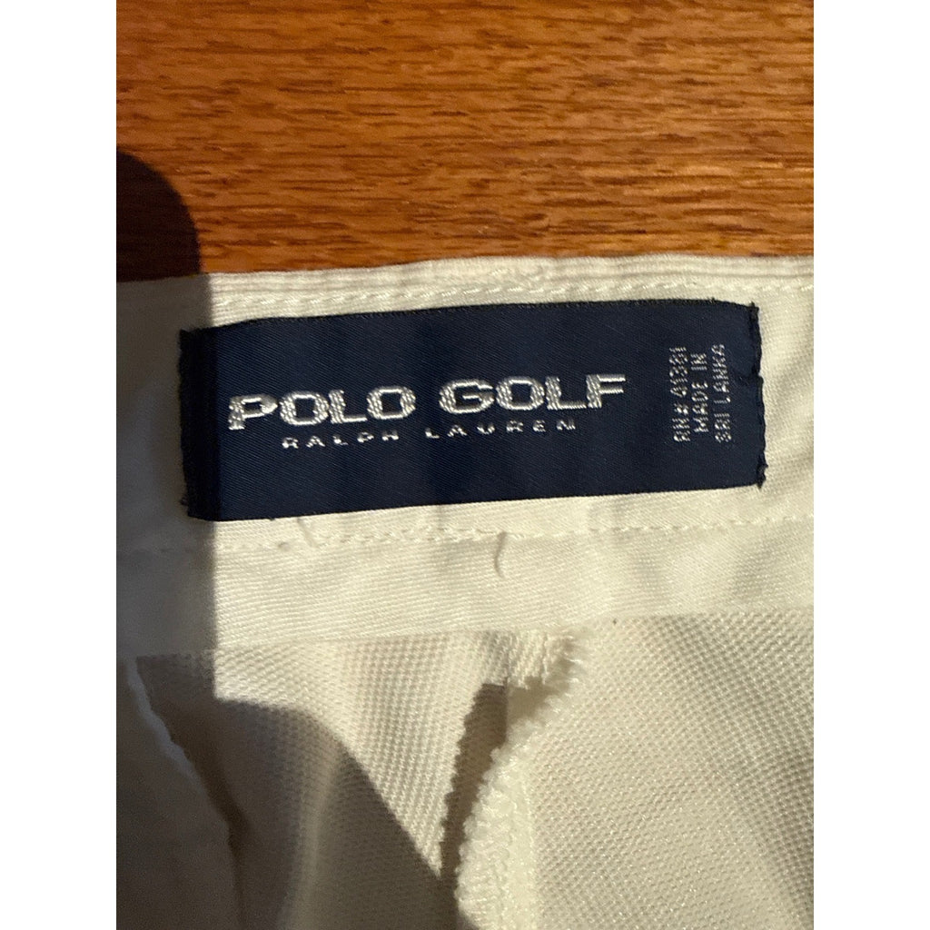 Polo Golf Ralph Lauren White Linen Blend High Rise Straight Leg Pants 38x27
