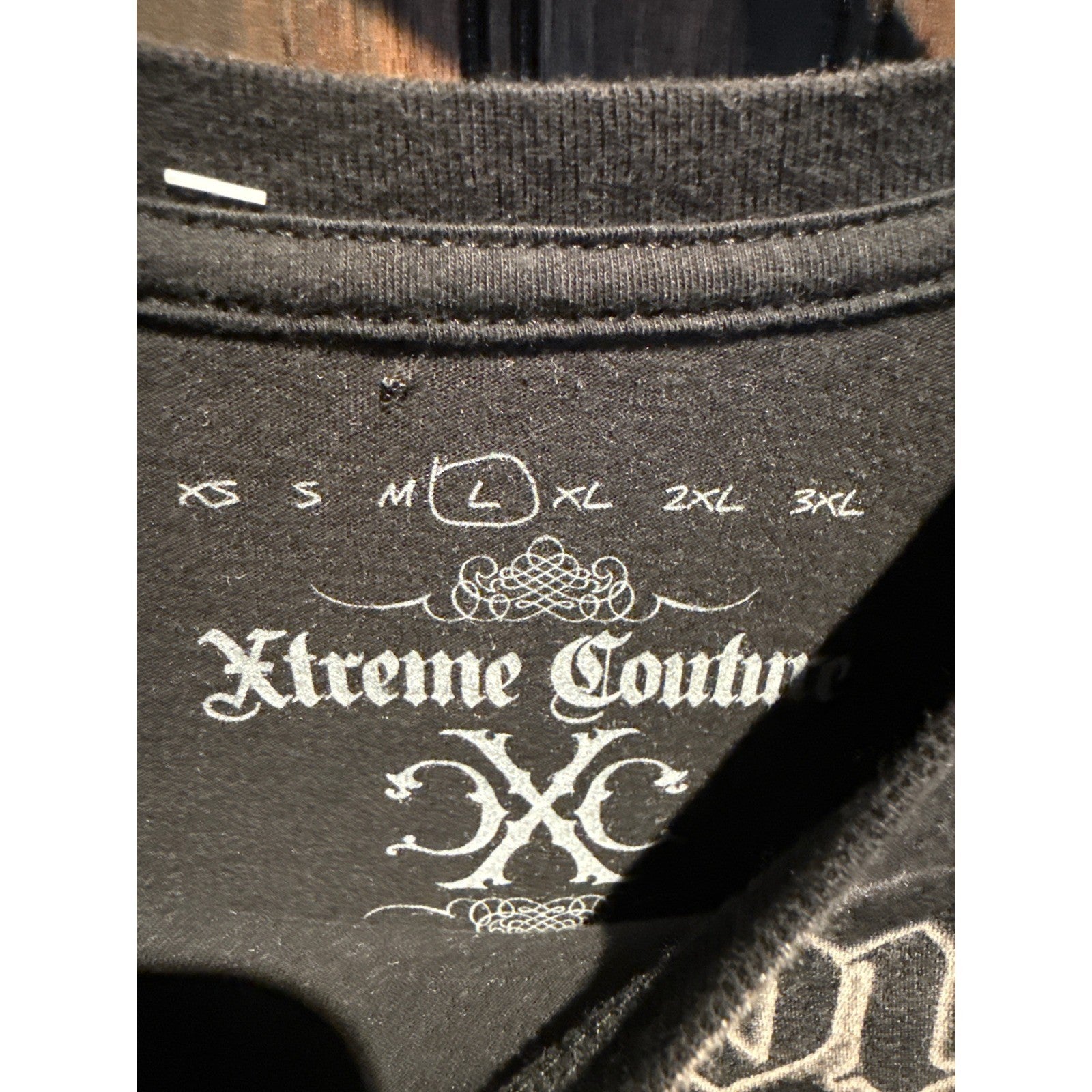 Xtreme Couture Affliction Mens Hannya Mask Skull Graphic T-Shirt Gray Black L