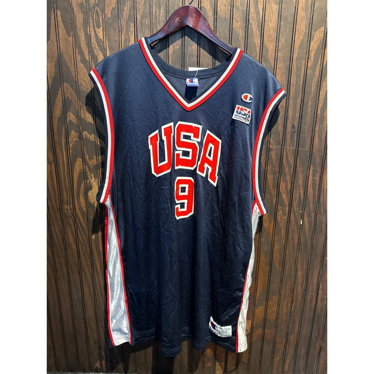 Vintage Champion USA Basketball Jersey 9 Michael Jordan Dream Team Navy Size 52