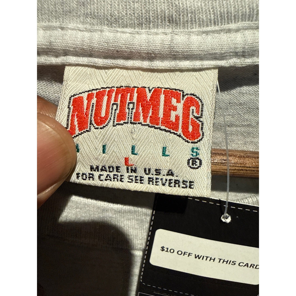 Vintage Nutmeg Mills World Cup USA 94 Brazil Soccer T-Shirt Heather Gray XL