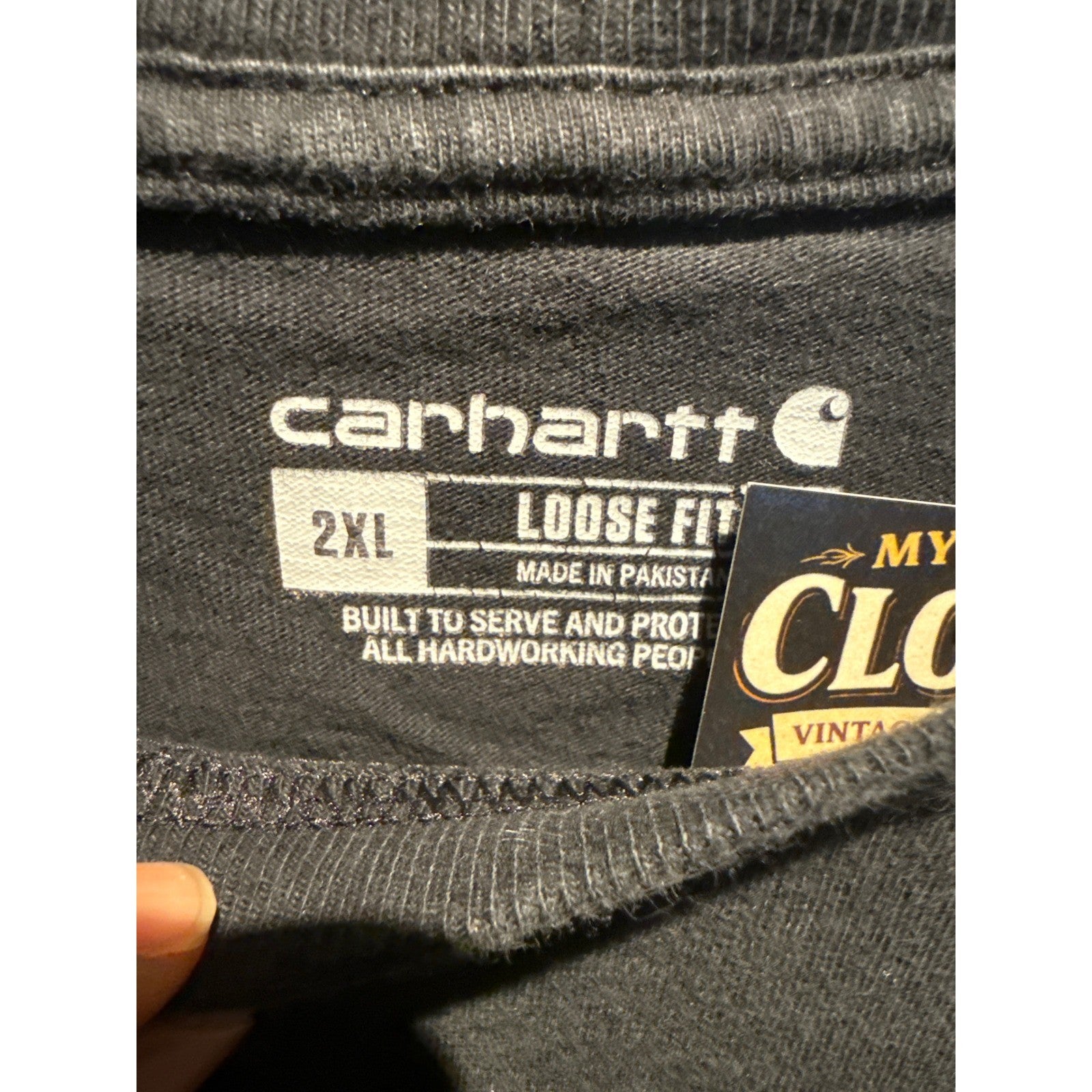 Carhartt K87 Loose Fit Heavyweight Pocket T-Shirt Faded Black Mens XL 27x32