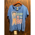 Vintage Betty Boop Thrashed Graphic Tee Blue Because I Said So Distressed Shirt