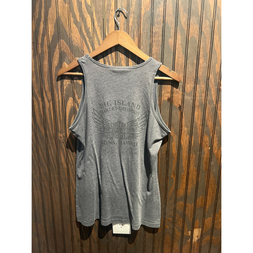 Harley-Davidson Custom Motor Cycles Graphic Tank Top Charcoal Gray Mens Small