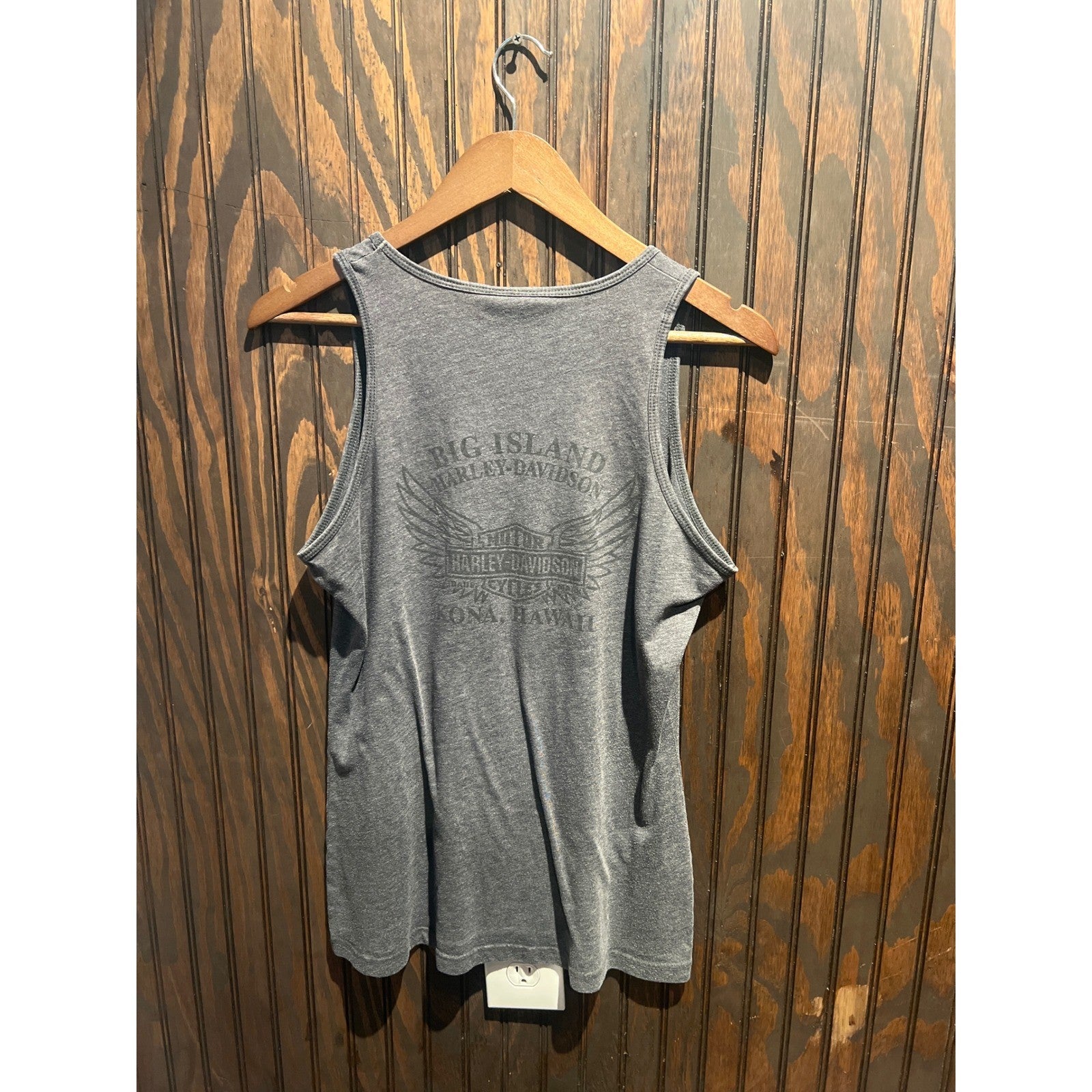 Harley-Davidson Custom Motor Cycles Graphic Tank Top Charcoal Gray Mens Small