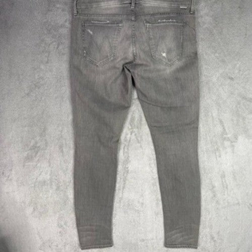 MOTHER Denim Jeans Gray Wash Distressed Skinny Fit Women Size 30