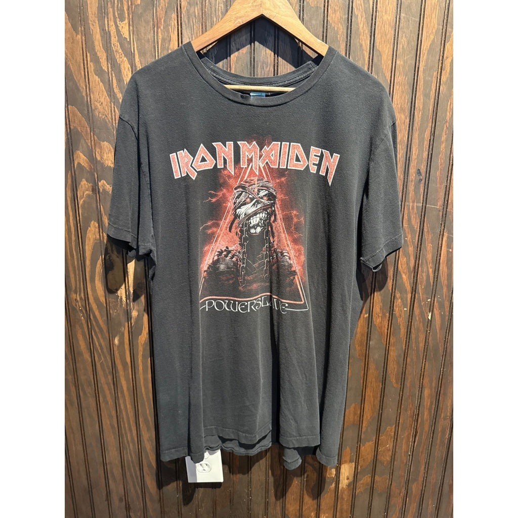 Iron Maiden Powerslave Graphic T-Shirt Black Heavy Metal Band Tee Mens XL 24x31