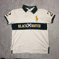 Polo Ralph Lauren Men's White Black Watch Rugby Polo Shirt Custom Fit XL