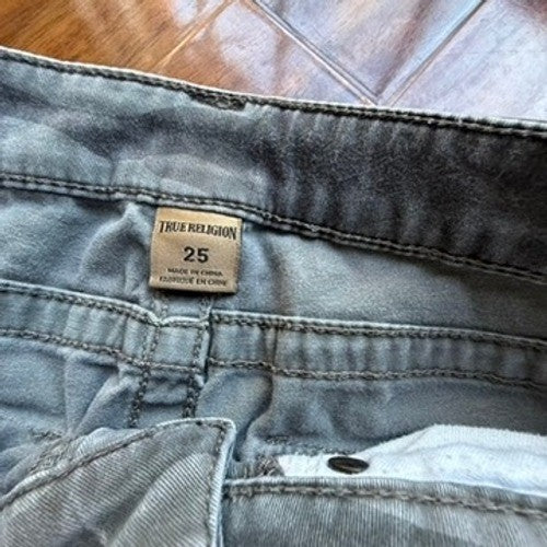 True Religion Mens Skinny Grey Camo Camouflage Jeans Flap Pocket Size 25