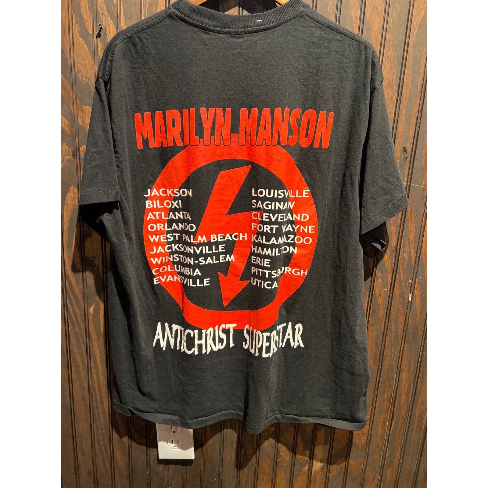 Vintage Marilyn Manson Antichrist Superstar T-Shirt 90s Rock Band Tee Black XL