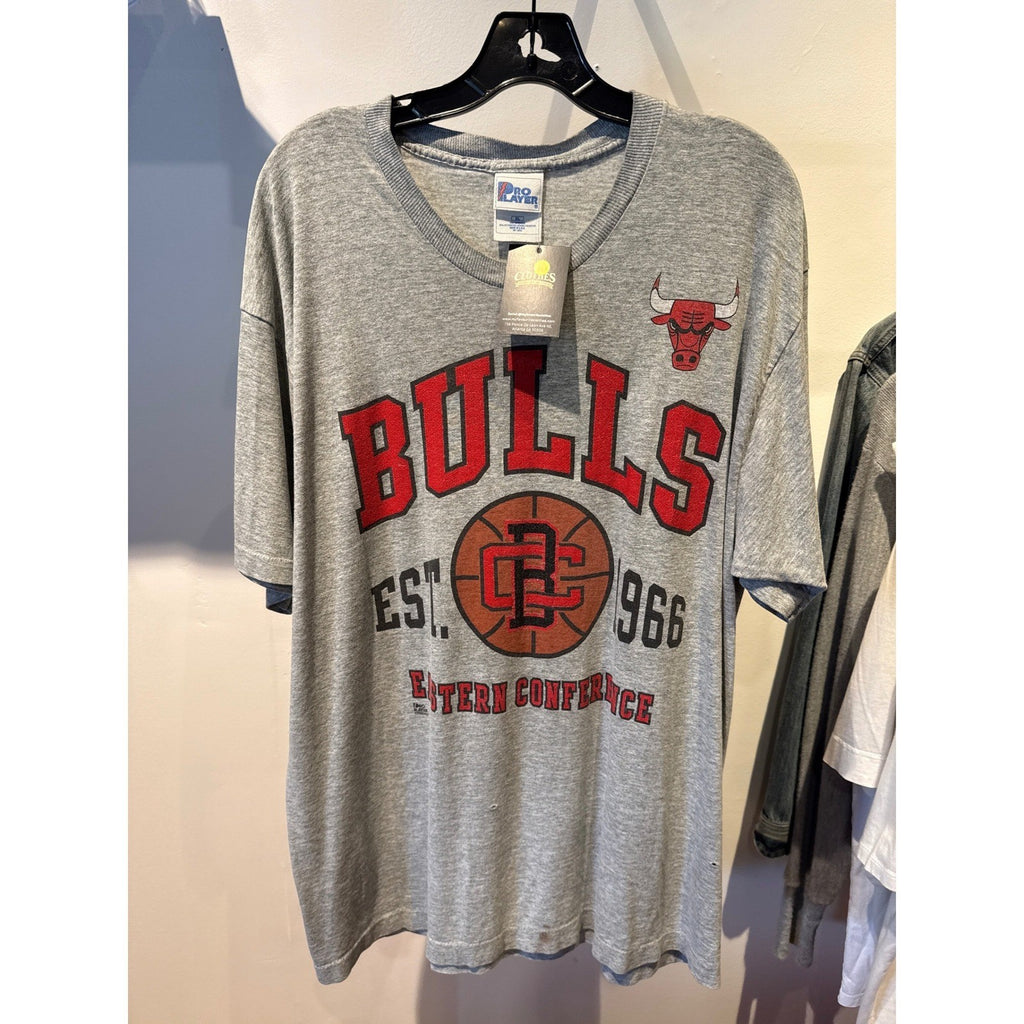 Vintage Pro Player Chicago Bulls Eastern Conference Gray T-Shirt NBA Mens XL