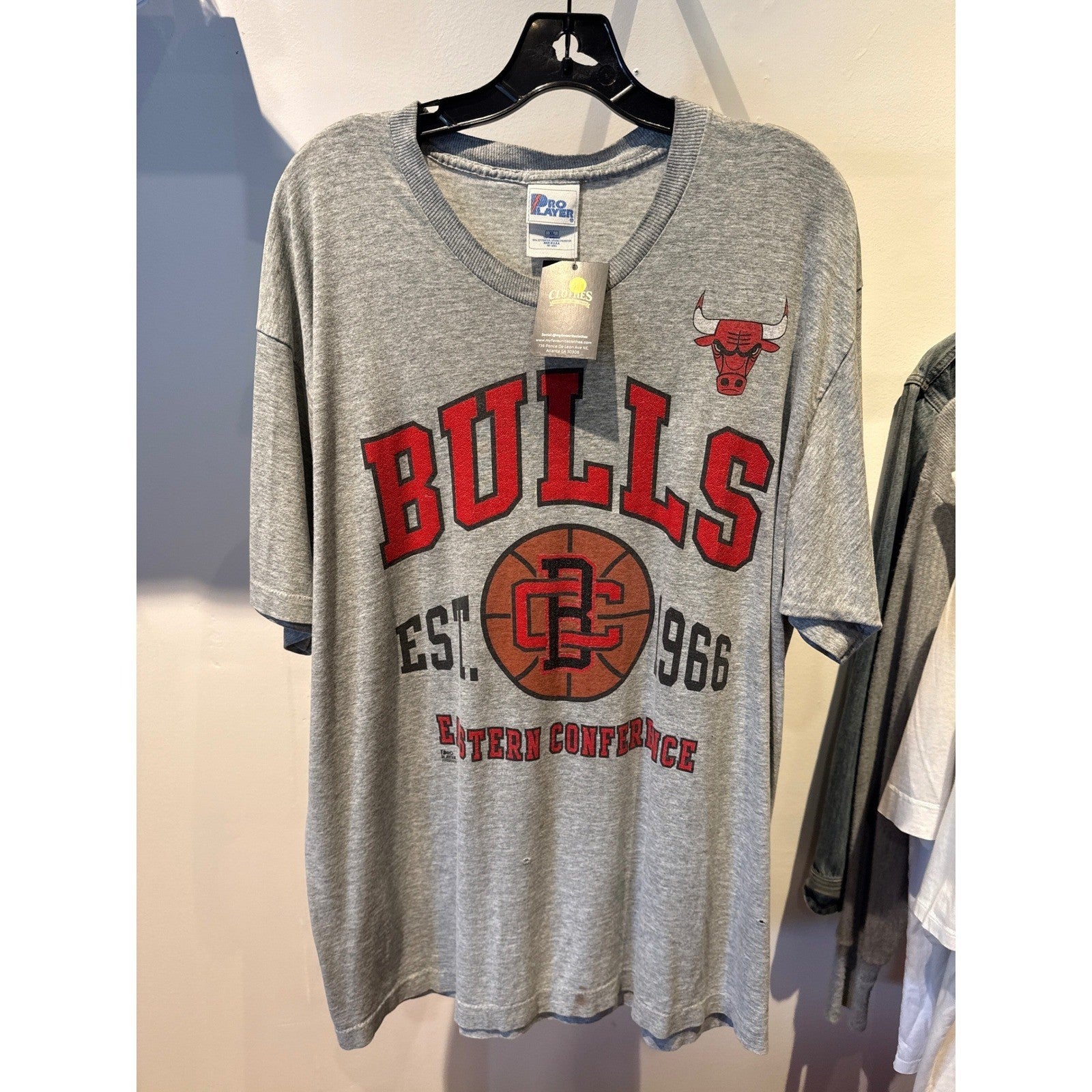 Vintage Pro Player Chicago Bulls Eastern Conference Gray T-Shirt NBA Mens XL