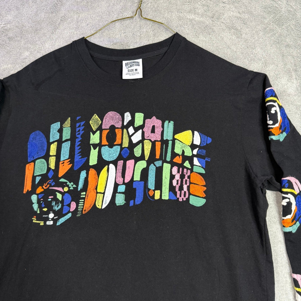 BILLIONAIRE BOYS CLUB Mens Astronaut Graphic Long Sleeve T Shirt Black Size M
