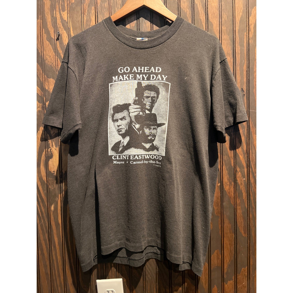 Vintage 1986 Clint Eastwood Carmel Mayor T-Shirt XL Go Ahead Make My Day 80s Tee