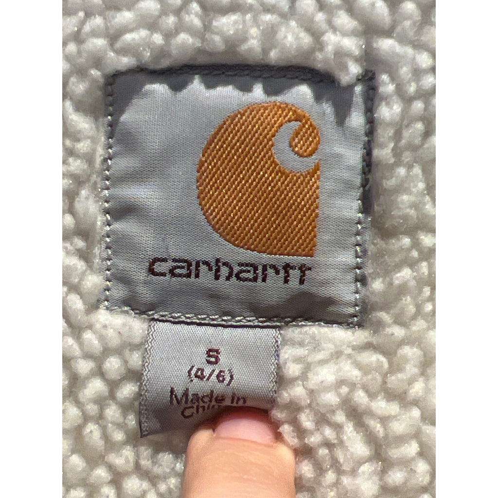 Carhartt Corduroy Sherpa Lined Trucker Jacket Charcoal Grey Workwear Coat