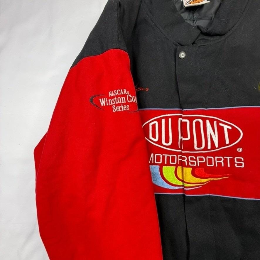 Jeff Gordon 24 DuPont Motorsports Nascar Racing Jacket Mens XL Black Red